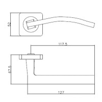 Дверные ручки Edson P16Q3, без запирания, цвет графит