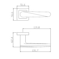 Дверные ручки Edson P12Q1, без запирания, цвет черный