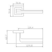 Дверные ручки Edson P13Q1, без запирания, цвет черный