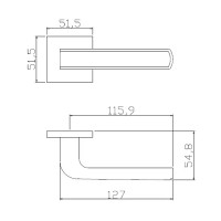 Дверные ручки Edson EDS-166B-Q2, цвет хром