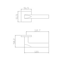 Дверные ручки Edson EDS-164H-Q2, цвет хром