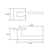 Дверные ручки Edson EDS-171H-Q2, цвет хром