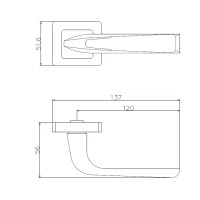 Дверные ручки Edson EDS-140H-Q1, цвет никель