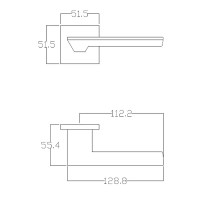 Дверные ручки Edson EDS-156B-Q2, цвет графит