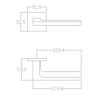 Дверные ручки Edson EDS-121H-Q2, цвет черный