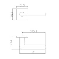 Дверные ручки Edson EDS-123H-Q2, цвет черный