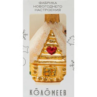 Елочное украшение Домик с елочками ФУ-411 Коломеев 10x6 см