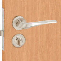 Дверные ручки 381 SN, с запиранием, комплект, цвет никель