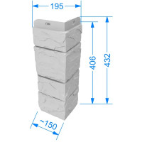Угол Docke слоистый камень 406x19.5 мм серый