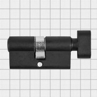 Цилиндр Зенит МЦ1П-5-60, 30x30 мм, ключ/вертушка, цвет черный