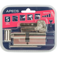 Цилиндр Apecs Pro, 45x35 мм, ключ/вертушка, цвет никель