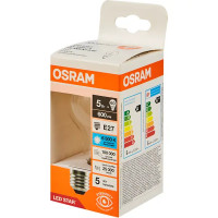 Лампа светодиодная Osram А E27 220/240 В 5 Вт груша 600 лм холодный белый свет