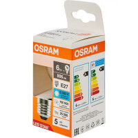 Лампа светодиодная Osram Р E27 220/240 В 6 Вт шар 806 лм холодный белый свет