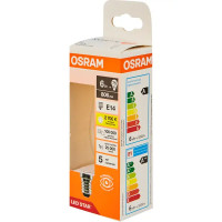 Лампа светодиодная Osram ВА E14 220/240 В 6 Вт свеча 806 лм теплый белый свет