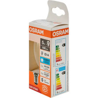 Лампа светодиодная Osram B E14 220/240 В 5 Вт свеча 600 лм холодный белый свет