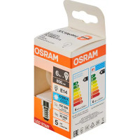 Лампа светодиодная Osram P E14 220/240 В 6 Вт шар 806 лм холодный белый свет