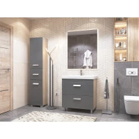 Тумба в ванную Vigo Hilton 80x80 см ДСП цвет графит