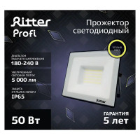 Прожектор светодиодный уличный Ritter Profi 50 Вт 2700К IP65 теплый белый свет