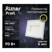 Прожектор светодиодный уличный Ritter Profi 70 Вт 2700К IP65 теплый белый свет