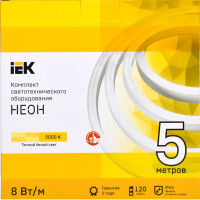 Комплект светодиодной ленты IEK Неон LSR5-2835WW120 120 диод 8 Вт/м 220 В 50 мм IP65 5 м теплый белый свет