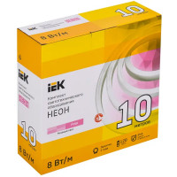 Комплект светодиодной ленты IEK Неон 2835P120 120 диод 8 Вт/м 220 В 80 мм IP65 10 м розовый свет