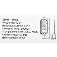 Светильник светодиодный уличный IEK «ДКУ» 50 Вт 5000 К IP65