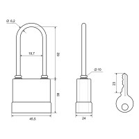 Замок навесной Palladium 39x41 мм, нержавеющая сталь