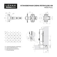 Петля мебельная накладная Slide-on D35 110°