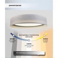 Светильник настенно-потолочный светодиодный 48203.40.72.77WT-WT с пультом управления 17 м² регулируемый цвет света цвет белый