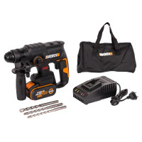 Перфоратор аккумуляторный бесщеточный SDS-plus Worx WX381.1, 20 В Li-ion 1x4 Ач, 2 Дж