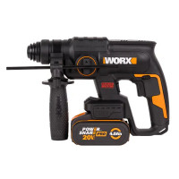 Перфоратор аккумуляторный бесщеточный SDS-plus Worx WX381.1, 20 В Li-ion 1x4 Ач, 2 Дж