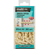 Дюбель-гвоздь грибовидный для полнотелых материалов 5x30 мм 80 шт.