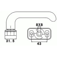 Дверные ручки Elementis 31.5/PZ/8, с запиранием, комплект, цвет коричневый