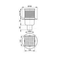 Трап для душа Alcaplast 105x105 мм прямой