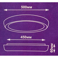 Светильник настенно-потолочный светодиодный влагозащищенный 48019.50.90.77GD 25 м² регулируемая яркость света цвет белый