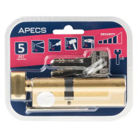 Цилиндр Apecs Pro, 60х45 мм, ключ/вертушка, цвет золото