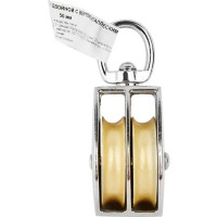 Блок для троса двойной с вертлюгом и металлическим шкивом 50 мм