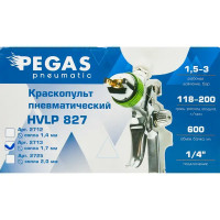 Краскопульт пневматический Pegas Pneumatic HVLP827 верхний бак 118 л/мин