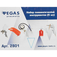 Набор пневмоинструментов Pegas Pneumatic 2801, 5 предметов