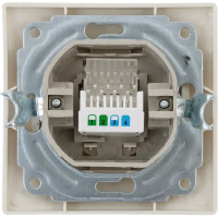 Телефонная розетка встраиваемая Таймыр RJ11, цвет бежевый
