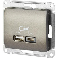 Розетка USB A+С встраиваемая Schneider Electric Glossa цвет графит