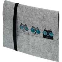Папка А4 Cats Trio фетр цвет серый