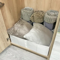 Короб для хранения с крышкой полиэстер 52x55x18 белый
