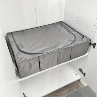 Короб для хранения с крышкой полиэстер 52x72x18 серый