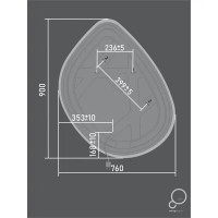 Зеркало для ванной Omega Glass Бордо SD57 с подсветкой 76x90 см ассиметричное