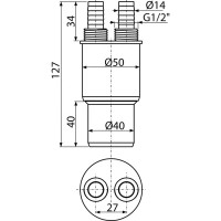 Муфта переходная Alcaplast ø50