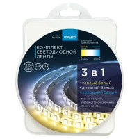 Светодиодная лента с пультом Apeyron 10-222 14.4 Вт/м 12 В 10 мм IP20 2.5 м регулируемый цвет света