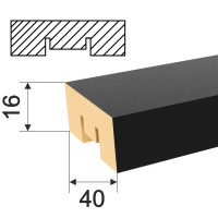 Рейка Бриона 16x40x2700 мм МДФ цвет Black Edition