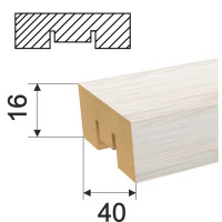 Рейка Бриона 16x40x2700 мм МДФ цвет дуб Санремо белый