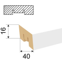 Рейка Бриона 16x40x2700 мм МДФ цвет белый